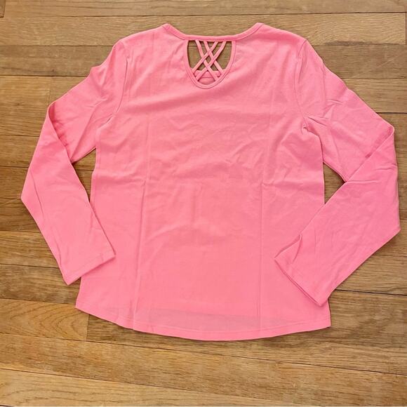 NWOT Old Navy Kids ForeverSoft Criss-Cross T Shirt Pink Size Large 
B9 - Picture 4 of 4